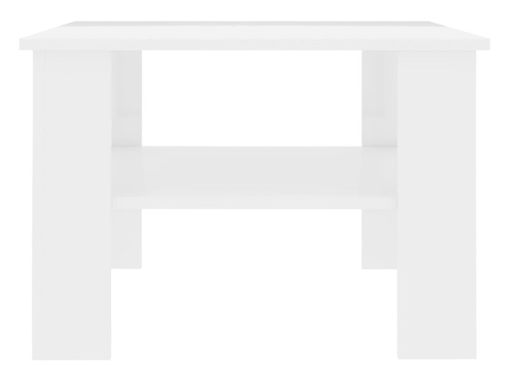 vidaXL Stolik kawowy, wysoki połysk, biały, 60x60x42 cm, płyta wiórowa Funkcje Z półkami