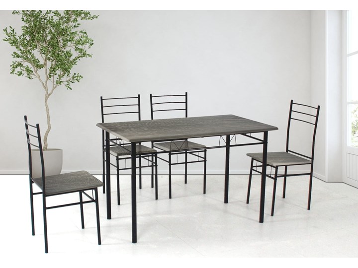 HOME DECOR ZESTAW KUCHENNY CZARNY JULIA2 STÓŁ PROSTOKĄTNY 110x60 4 KRZESŁA Kategoria Stoły z krzesłami
