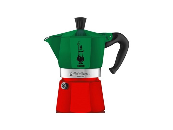 Kawiarka BIALETTI Moka Express Italia 6 TZ Zielono-czerwony Aluminium Kolor Zielony