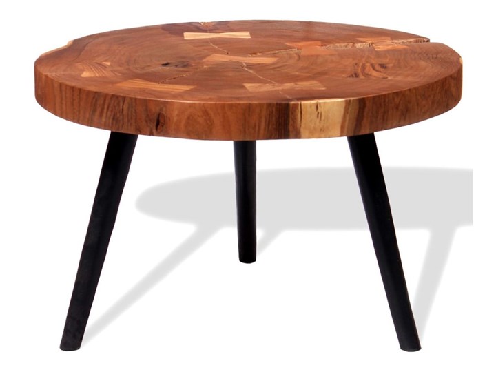 vidaXL Stolik kawowy plaster, (55-60) x 40 cm, lite drewno akacjowe Metal Rodzaj nóg Proste