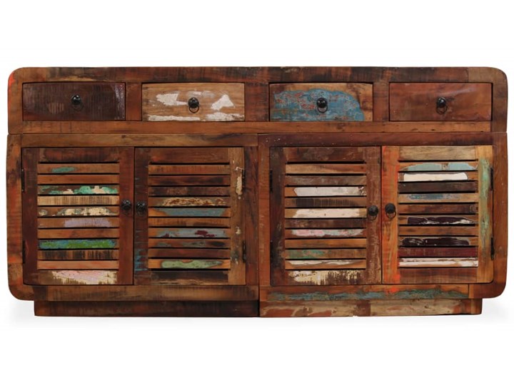 vidaXL Komoda z litego drewna odzyskanego, 150 x 35 x 75 cm Z szafkami i szufladami Głębokość 35 cm Szerokość 105 cm Szerokość 150 cm Drewno Kategoria Komody