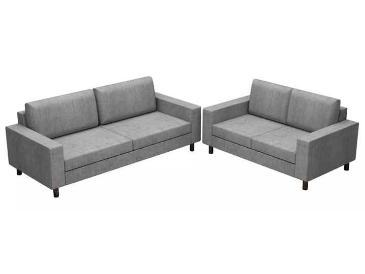 vidaXL Zestaw 2 sof materiałowych, 5-osobowy, jasnoszary