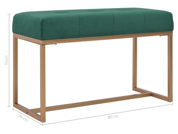 vidaXL Ławka, 80 cm, zielona, aksamitna