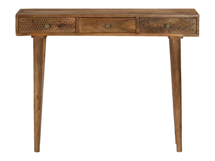 vidaXL Stolik konsola z litego drewna mango, 102 x 30 x 79 cm Głębokość 30 cm Drewno Szerokość 102 cm Kategoria Konsole Z szufladą Styl Vintage