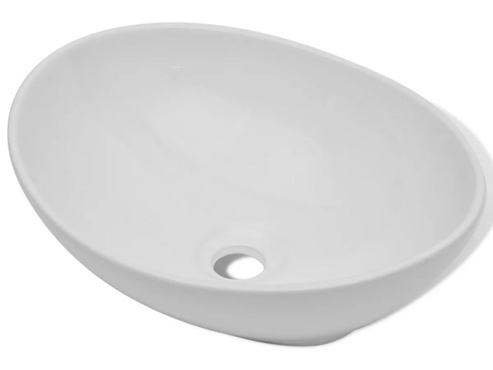 vidaXL Luksusowa ceramiczna umywalka, owalna, biała, 40 x 33 cm Kolor Biały Owalne Ceramika Szerokość 40 cm Kategoria Umywalki