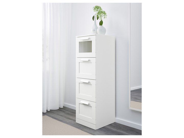 BRIMNES Komoda, 4 szuflady Z szufladami Wysokość 124 cm Głębokość 39 cm Szerokość 39 cm Głębokość 36 cm Głębokość 46 cm Kolor Biały