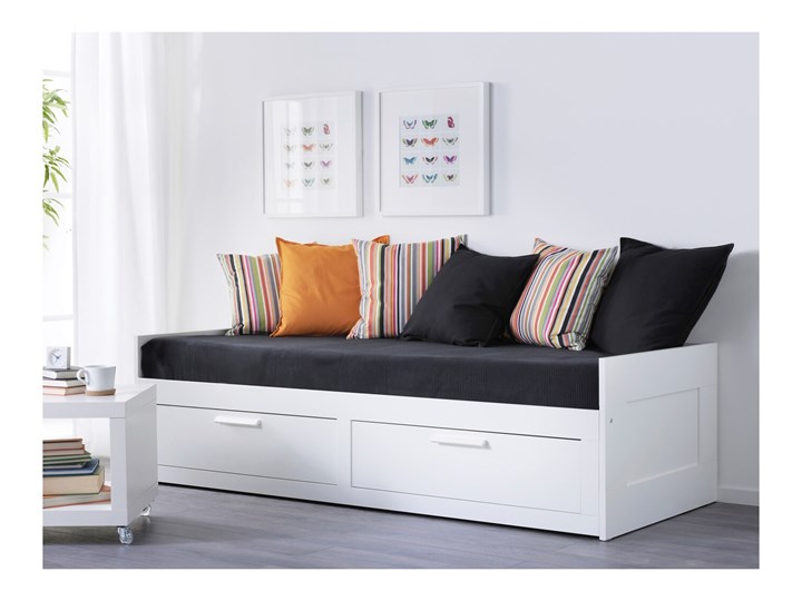 BRIMNES Leżanka z 2 szufladami, 2 materace Rozmiar materaca 80x200 cm Liczba miejsc Dwuosobowe