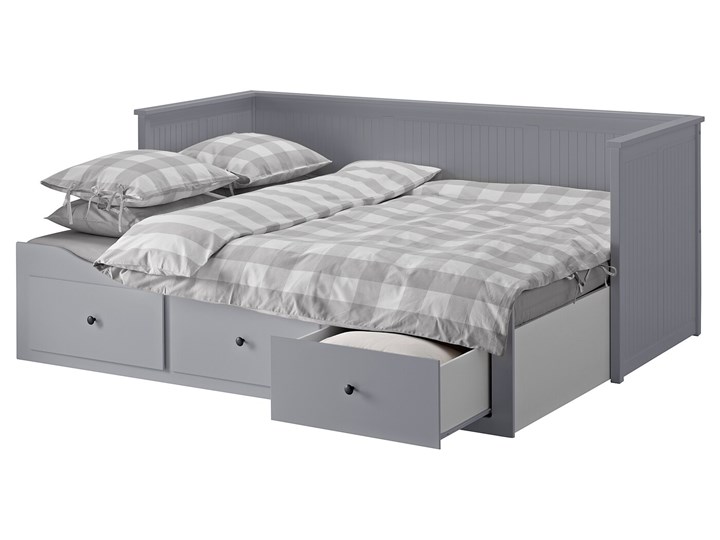 HEMNES Leżanka z 3 szufladami, 2 materace Podwójne Rozmiar materaca 80x200 cm