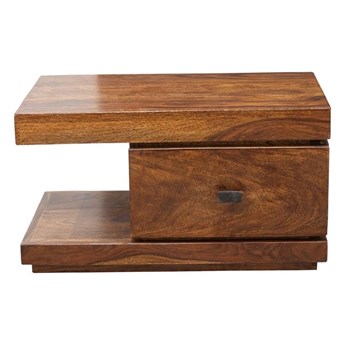 Stolik drewniany nocny State Oiled Matt Palisander z szufladą po prawej stronie