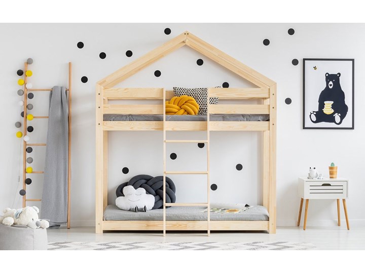 Wielofunkcyjne piętrowe łóżko domek Miles 6X - 11 rozmiarów Łóżko piętrowe Kategoria Łóżka dla dzieci Drewno Domki Rozmiar materaca 75x160 cm