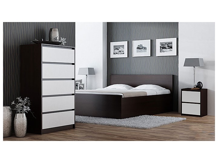 Szafka nocna Siena 2X - biała + wenge Kategoria Szafki i regały