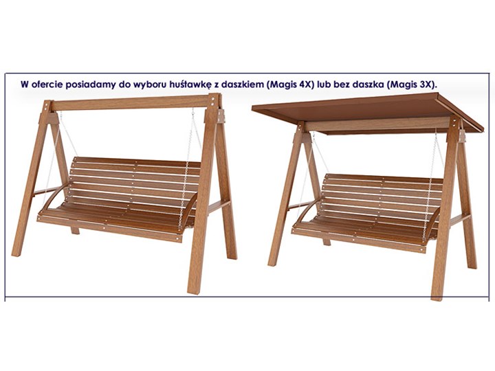 Drewniana huśtawka ogrodowa Magis 3X - 180 cm Materiał stelaża Drewno Kategoria Huśtawki ogrodowe