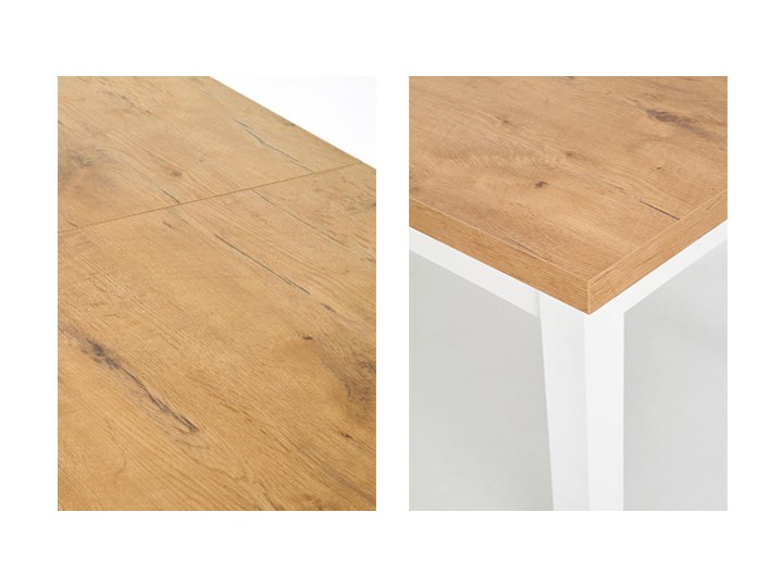 Modernistyczny stół do kuchni Selen - rozkładany Kształt blatu Prostokątny Szerokość 140 cm Długość 140 cm Wysokość 76 cm Drewno Pomieszczenie Stoły do kuchni