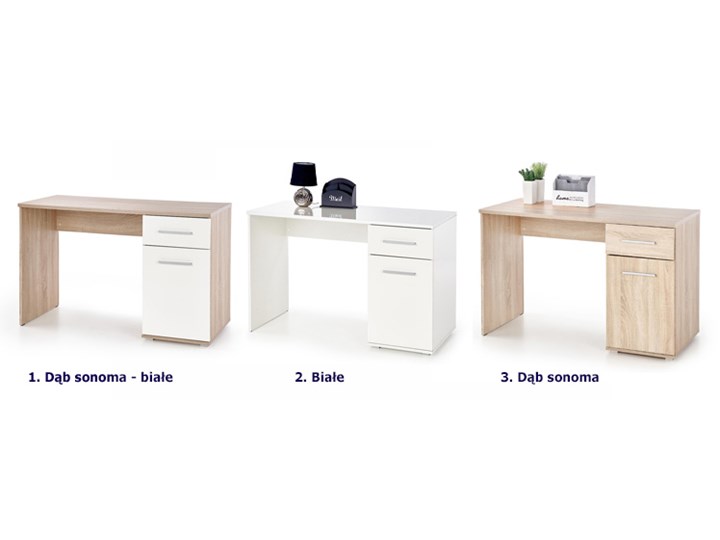 Modne biurko Lines - białe Głębokość 55 cm Płyta meblowa Szerokość 120 cm Kolor Biały