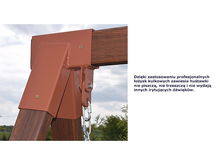 Ogrodowa huśtawka drewniana Magis 3X - 160 cm Materiał stelaża Drewno Typ Huśtawka ze stelażem