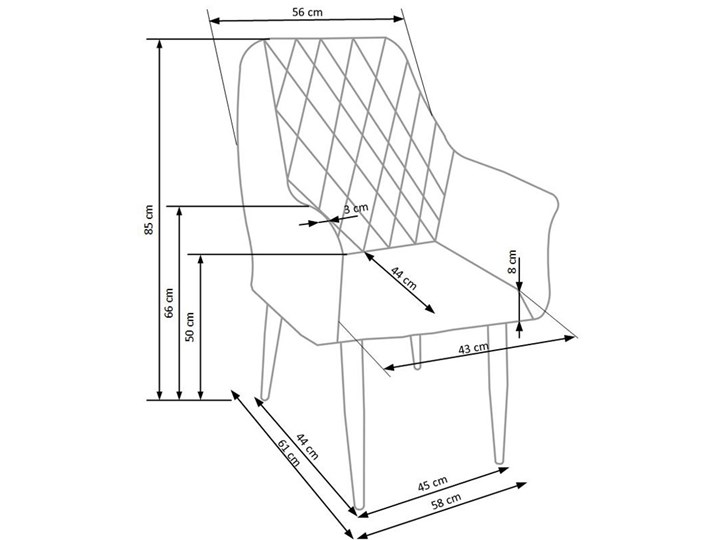 Krzesło pikowane z podłokietnikami Syvis - granatowe Skóra ekologiczna Krzesło inspirowane Metal Skóra Z podłokietnikiem Głębokość 61 cm Tworzywo sztuczne Stal Szerokość 58 cm Tkanina Kategoria Krzesła kuchenne Wysokość 85 cm Styl Nowoczesny