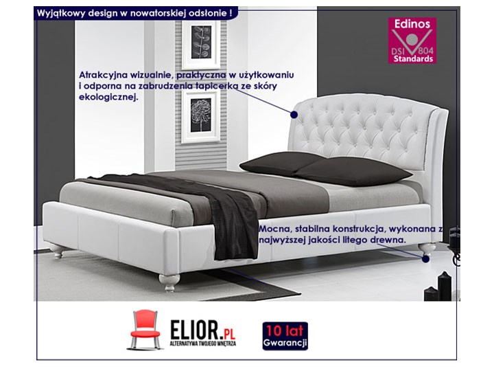 Łóżko tapicerowane do sypialni Nexin Rozmiar materaca 160x200 cm