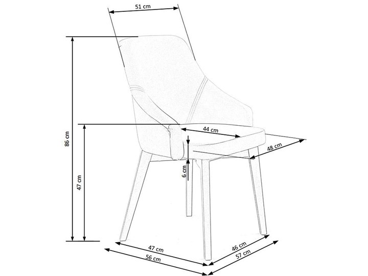 Krzesło drewniane Altex 2X - popiel + dąb miodowy Wysokość 86 cm Drewno Tapicerowane Kategoria Krzesła kuchenne Szerokość 57 cm Styl Skandynawski