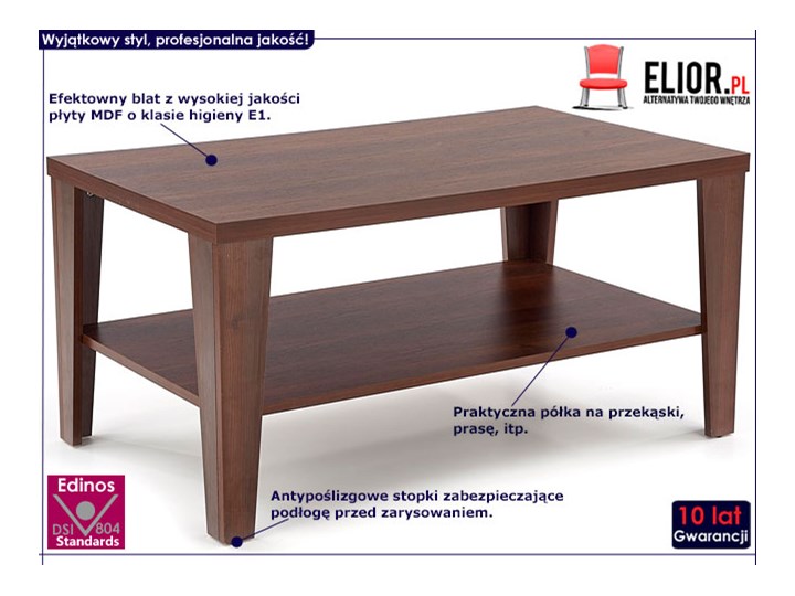 Ława Sarea 3X - ciemny orzech Wysokość 54 cm Kategoria Stoliki i ławy