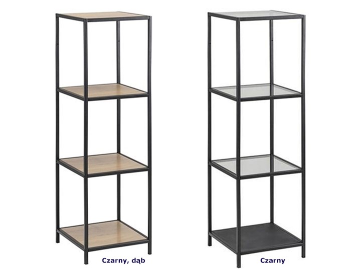Regał Esmond - czarny Uniwersalne Szerokość 35 cm Na dekoracje Wysokość 120 cm Kategoria Witryny