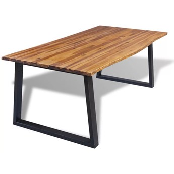 Stół do jadalni z drewna akacjowego Amix 2X – brązowy