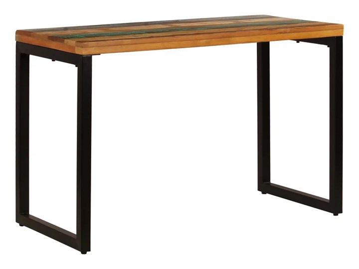 Stół jadalniany z odzyskanego drewna i stali Abis – wielokolorowy Wysokość 76 cm Długość 115 cm Styl Vintage Drewno Szerokość 55 cm Rozkładanie