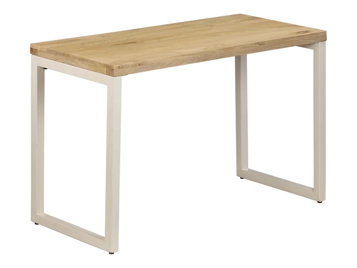Stół do jadalni z litego drewna mango i stali Vilen – brązowy Pomieszczenie Stoły do kuchni Drewno Wysokość 76 cm Długość 115 cm Szerokość 55 cm Średnica