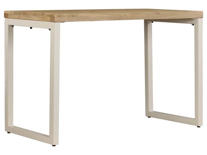 Stół do jadalni z litego drewna mango i stali Vilen – brązowy Wysokość 76 cm Drewno Szerokość 55 cm Długość 115 cm Kształt blatu Prostokątny Pomieszczenie Stoły do jadalni