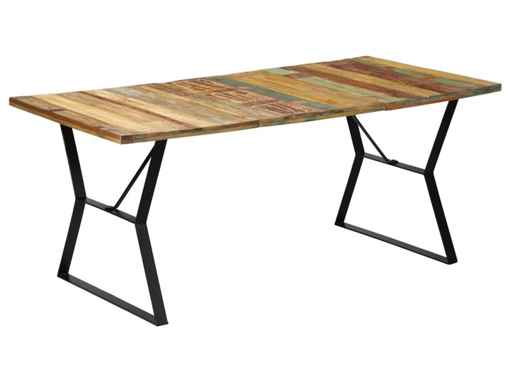 Stół industrialny z drewna Javis 2X – wielokolorowy Wysokość 76 cm Szerokość 90 cm Długość 180 cm  Drewno Rozkładanie