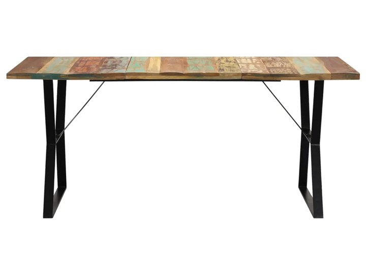 Stół industrialny z drewna Javis 2X – wielokolorowy Wysokość 76 cm Drewno Rozkładanie Szerokość 90 cm Długość 180 cm Styl Vintage