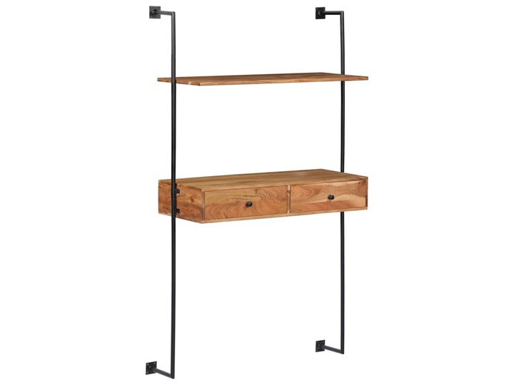 Drewniane biurko ścienne Tant - brązowe Szerokość 90 cm Szerokość 40 cm Drewno Kolor Brązowy
