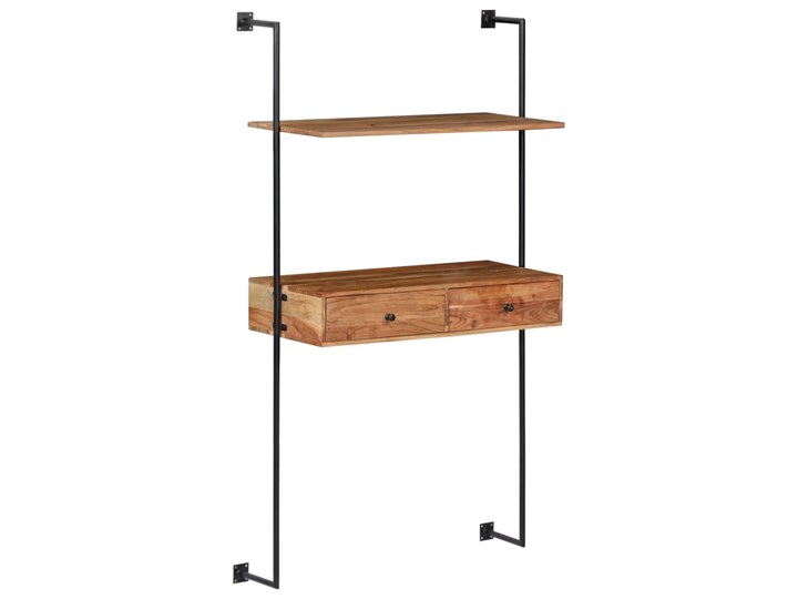 Drewniane biurko ścienne Tant - brązowe Szerokość 40 cm Drewno Szerokość 90 cm Kolor Brązowy