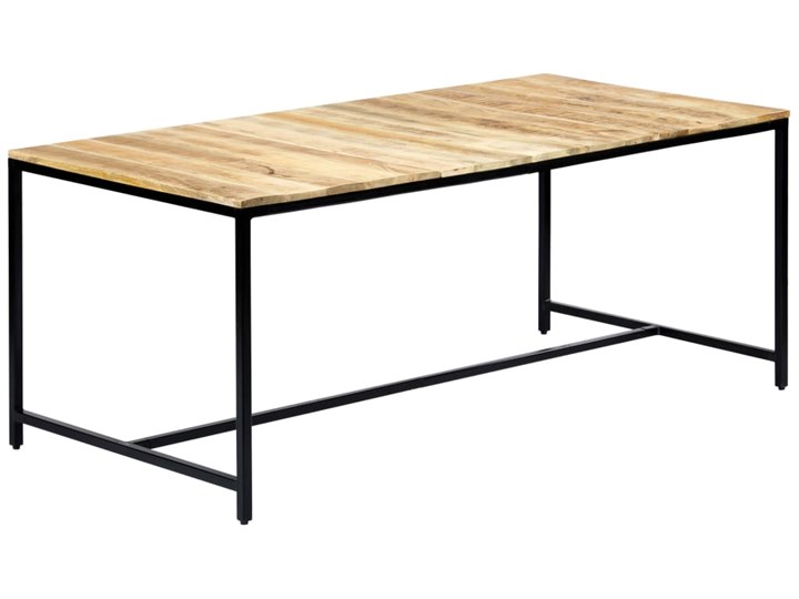 Stół industrialny z drewna mango Avis 3X – jasnobrązowy Wysokość 75 cm Długość 180 cm Szerokość 90 cm Drewno Kolor Beżowy Pomieszczenie Stoły konferencyjne