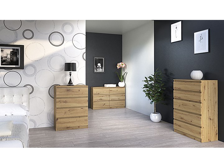 Komoda Eliva - dąb artisan Z szufladami Drewno Styl Industrialny