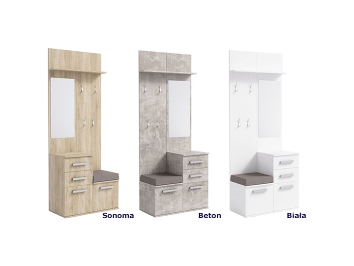 Minimalistyczna garderoba Dimmi - beton Kategoria Zestawy mebli do sypialni