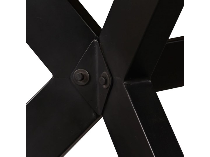 vidaXL Stół jadalniany, drewno odzyskane, stalowe nogi krzyżowe, 180cm Wysokość 76 cm Metal Liczba miejsc Do 6 osób