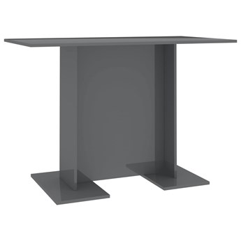 vidaXL Stół na wysoki połysk, szary, 110x60x75 cm, płyta wiórowa