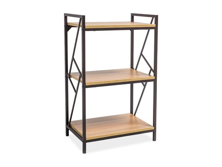 Regał Mora 99 cm metalowy dąb/ciemny brąz