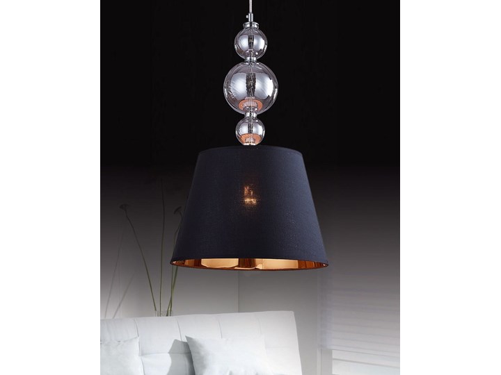 NOWOCZESNA LAMPA WISZĄCA CZARNA MURANEO Lampa z abażurem Chrom Lampa z kloszem Szkło Tkanina Metal Funkcje Brak dodatkowych funkcji