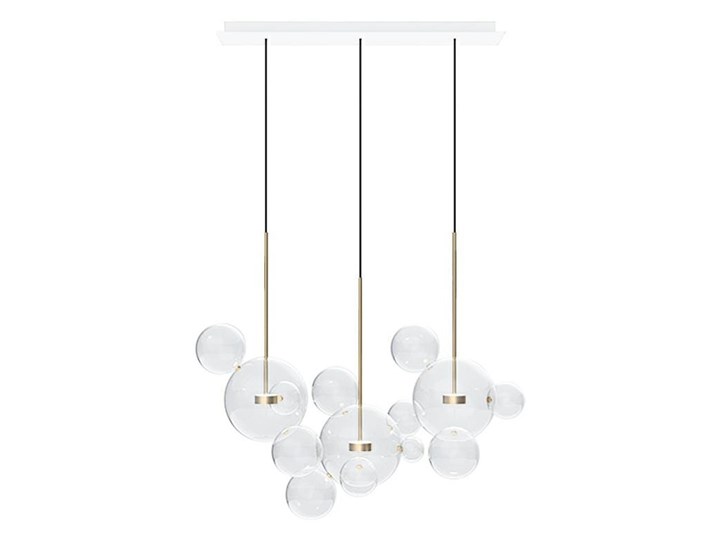Żyrandol CAPRI LINE 3 - szklane kule Lampa z kloszem Kategoria Lampy wiszące Metal Stal Szkło Lampa LED Kolor Złoty