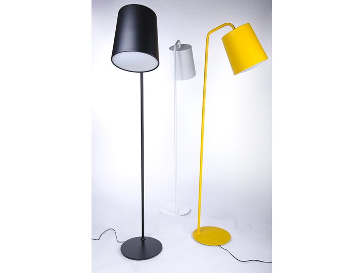 Lampa podłogowa FLAMING czarna Lampa do czytania Metal Lampa z kloszem Styl Nowoczesny