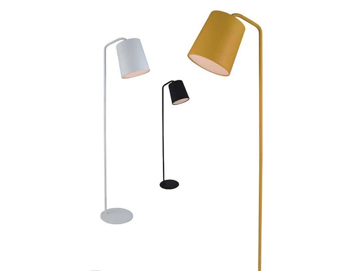 Lampa podłogowa FLAMING czarna Kolor Czarny Lampa z kloszem Metal Lampa do czytania Styl Nowoczesny