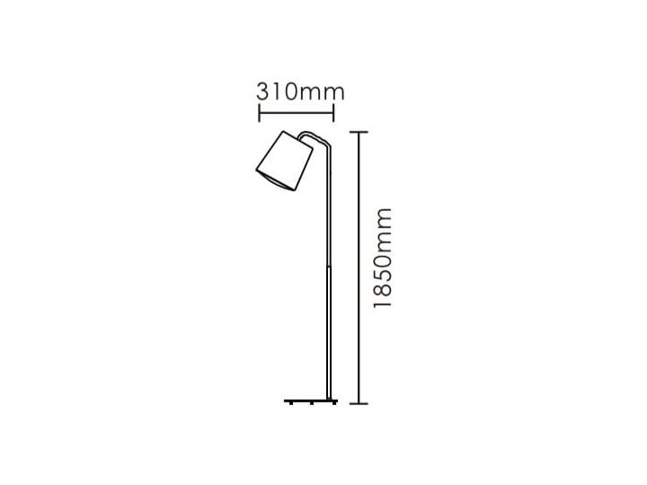 Lampa podłogowa FLAMING czarna Metal Lampa z kloszem Lampa do czytania Kolor Czarny