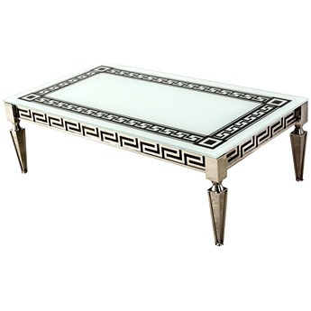 Luksusowy stolik z greckim reliefowym ornamentem 130 x 70 x 43 cm C375