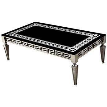 Luksusowy stolik z greckim reliefowym ornamentem 130 x 70 x 43 cm C375