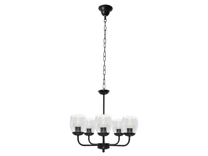 Żyrandol świecznik VITORIA W-2952/5 BK+TR Szkło Lampa z kloszem Kolor Czarny