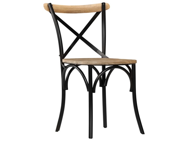 vidaXL Krzesła do jadalni, krzyżowe, 6 szt., czarne, lite drewno mango Głębokość 42 cm Stal Wysokość 84 cm Metal Szerokość 51 cm Kategoria Krzesła kuchenne Szerokość 41 cm Kolor Czarny