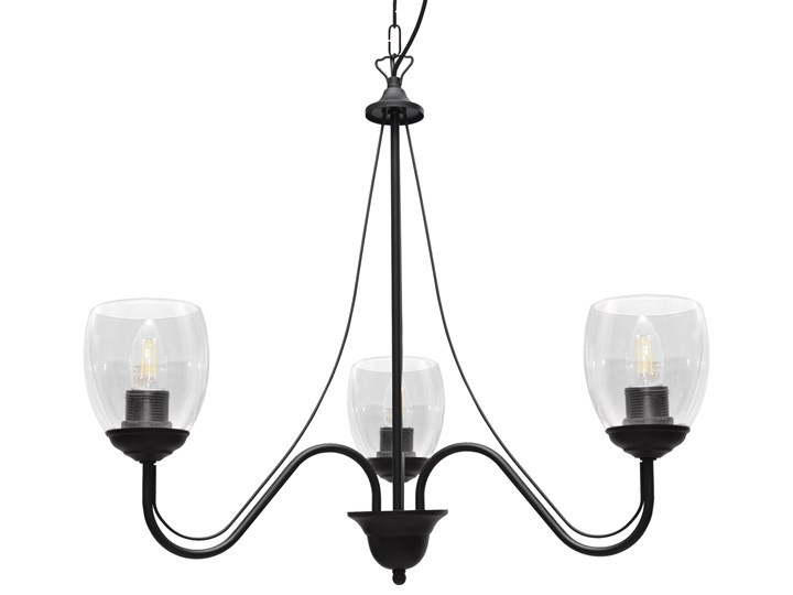 Żyrandol świecznik ALLENA W-2961/3 BK+TR Szkło Szkło Lampa z kloszem Szkło Szkło