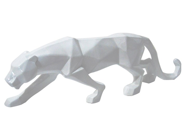 FIGURA A109 PUMA 44x24x9cm BIAŁA Żywica Zwierzęta Metal Drewno Kolor Biały