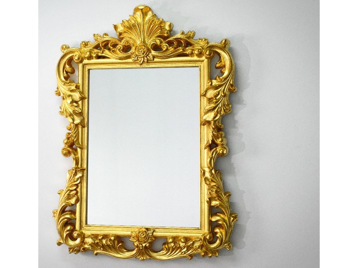 LUSTRO PU-375 79x110cm ZŁOTE Prostokątne Lustro z ramą Kategoria Lustra Ścienne Kolor Złoty